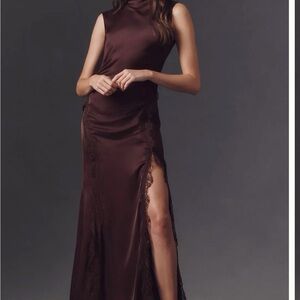 Shona Joy silk Brown Maxi Dress